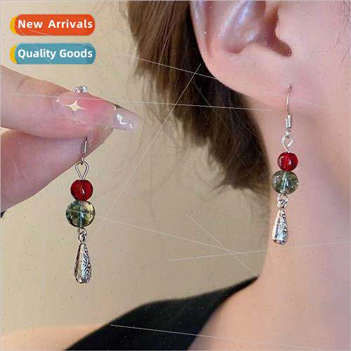 Water drop natural stone earrings female niche country dynas
