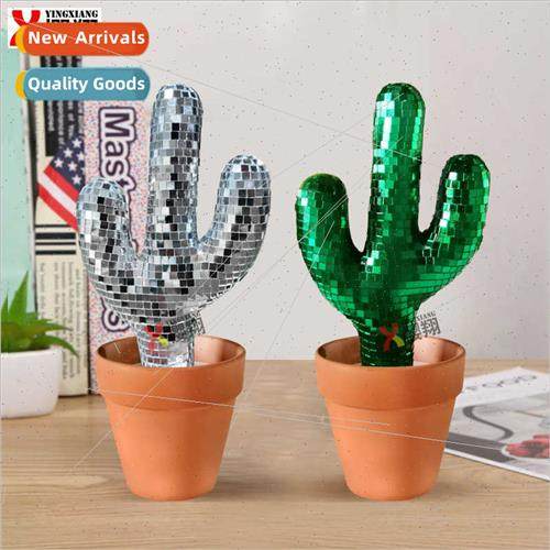 Disco Mirror Reflection Cactus Ornament Creative Office Home
