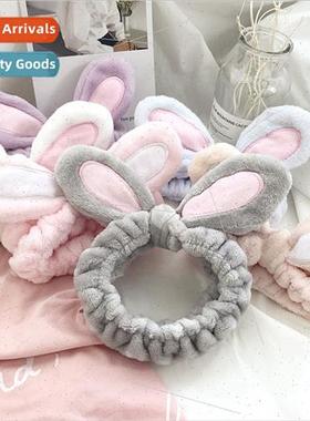 Cute cute rabb ears wash face make-up mask binding hair band
