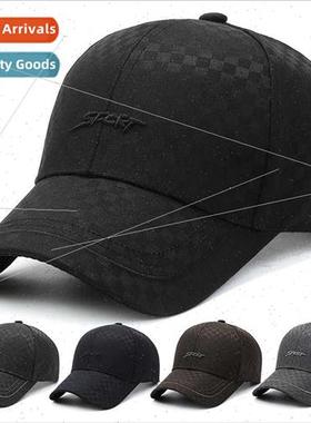 Middle-aged elderly hat men spring fall new gingham duck ton