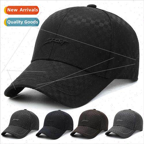 Middle-aged elderly hat men spring fall new gingham duck ton
