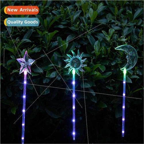 Star moon sun ground plug light one tow five solar garden li