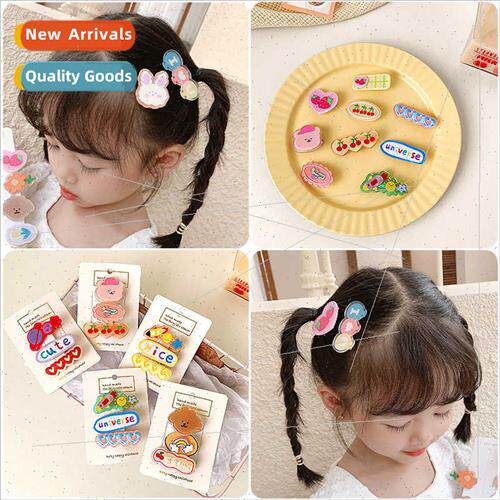 3 sets cartoon bear hair clips set cute sweet Yuanqi girl fl