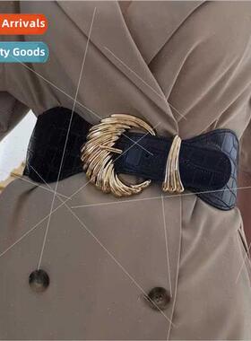 Korea super wide waist seal female classic shell dress decor