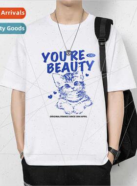 Heavyweight t-shirt men short-sleeved T-shirts tide cotton l