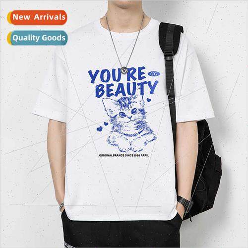 Heavyweight t-shirt men short-sleeved T-shirts tide cotton l