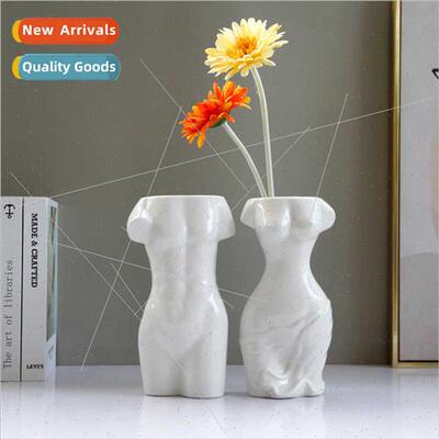 ins creative human body modeling art ceramic vase flower arr
