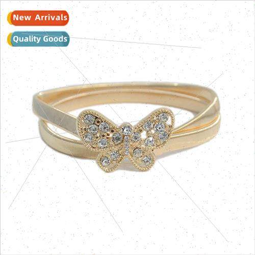 Women casual belt elastic elastic metal spring thin waist ch