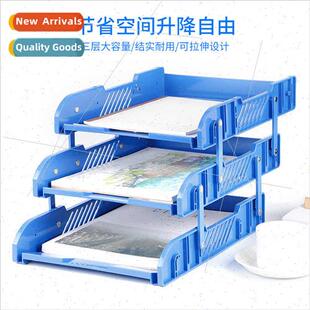 Three file tray office supplies multi-layer shelves foldable