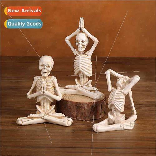 Halloween Skeleton Yoga Action Miniature Ornament Spooky Fes