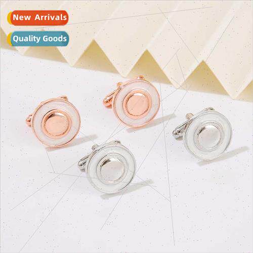 new round baked cufflinks fashion men shirt accessories Fren