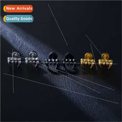 Europe Women Bat Earrings Men Tanium Steel Hip Hop Earrings