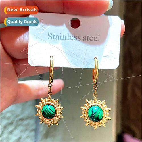 Europe exquise turquoise earrings stainless steel earrings r