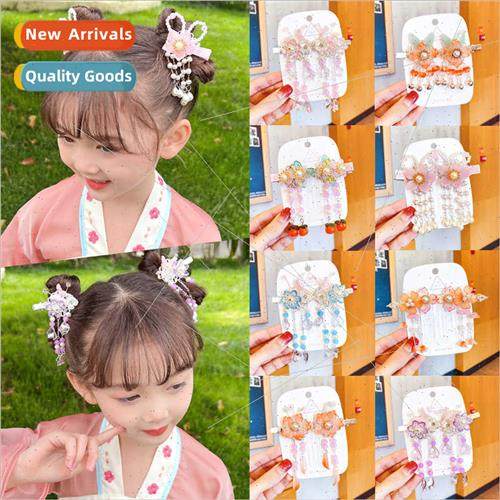 Children ancient hair clips girls tassel headdress baby hair