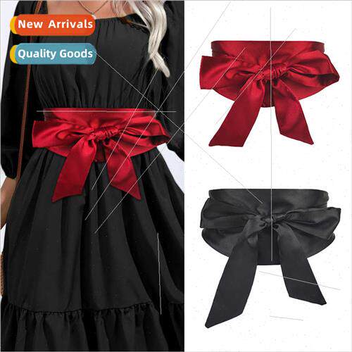 Tie wide belt women fashion skirt dress decorative dinner cl