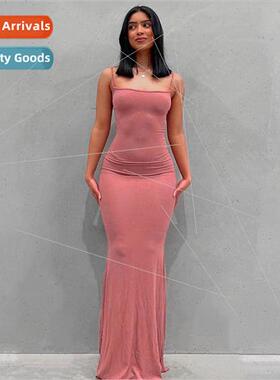 Backless Maxi Dress Women 2022 Y2k Summer Bodycon Elegant