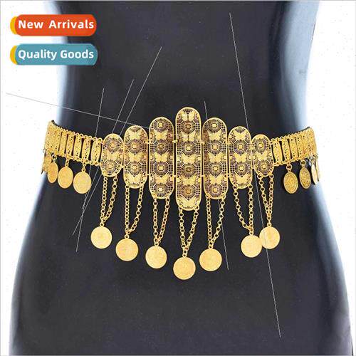 Europe hollow butterfly flower coin tassel waist chain fashi