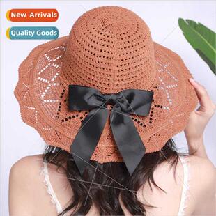 sunscreen sun brim new cotton large women bow Summer hat