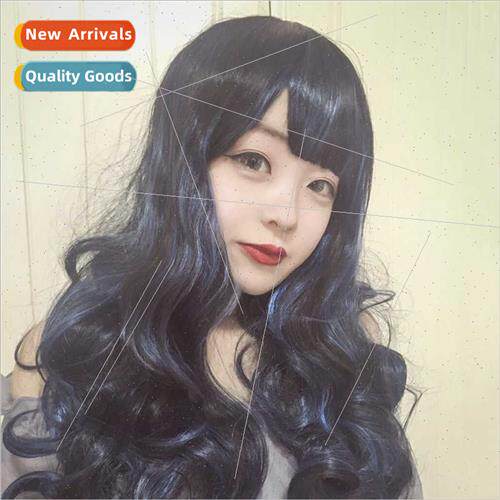 Japan wig can be flush or oblique long curly hair Europe gra
