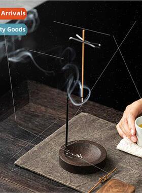 Creative upside-down incense burner wooden iron combination