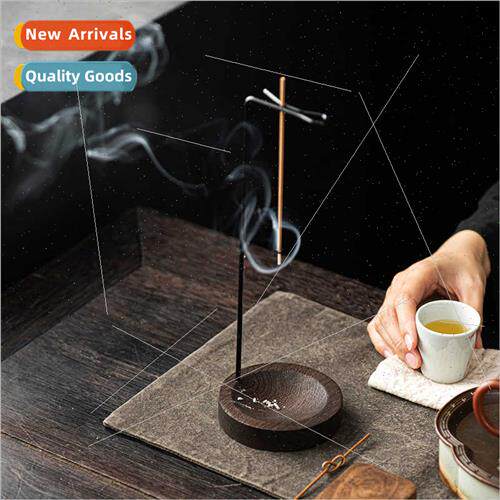Creative upside-down incense burner wooden iron combination