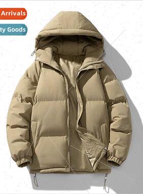 Winter hooded cotton jacket men women wh solid color 2023 ne