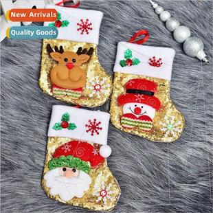 Christmas Decorations Santa Claus Snowman Figurines Sequins