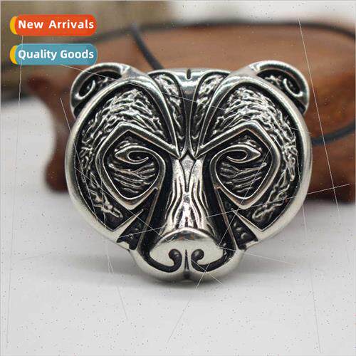 Europe Bear Head Charm Black Bear Necklace Fashion Vintage A