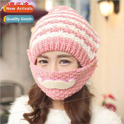 Hat female winter new warm wool cap female cycling cold wh m