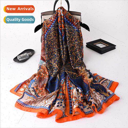2021 new silk satin new silk scarf women in long shawl sprin