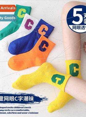 Children socks thin girls spring summer mesh socks new lette