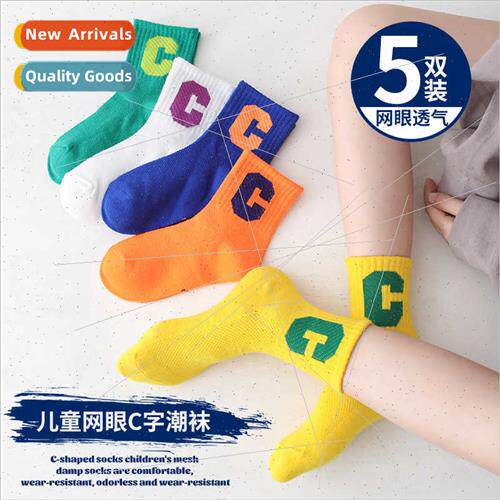 Children socks thin girls spring summer mesh socks new lette