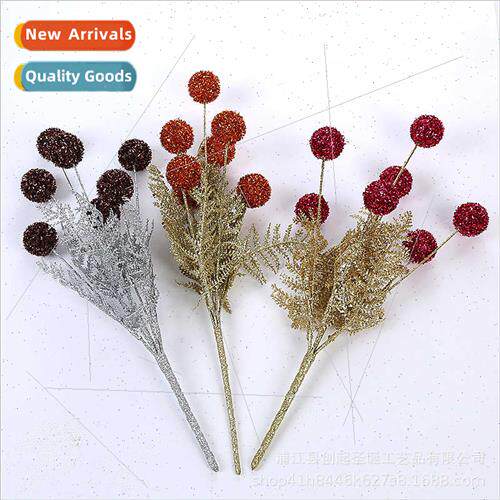 Christmas Decoration 7 Heads mulation Flowers Christmas Gold