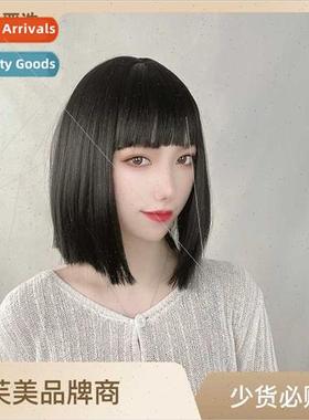 wigs 适用women hair ends flush straight handsome short o hea