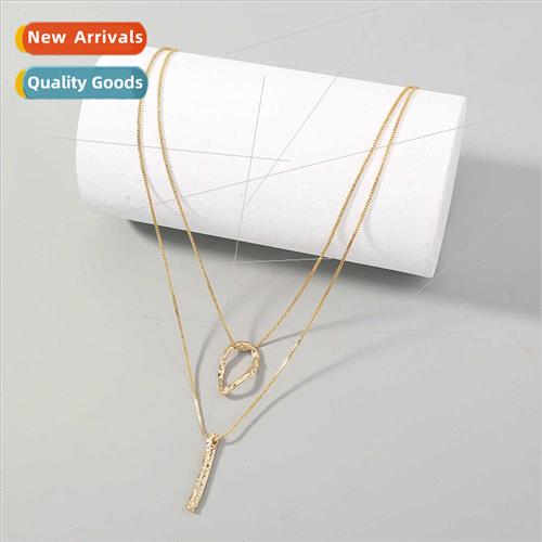 Europe minimalist necklace ins niche metal pendant collarbon