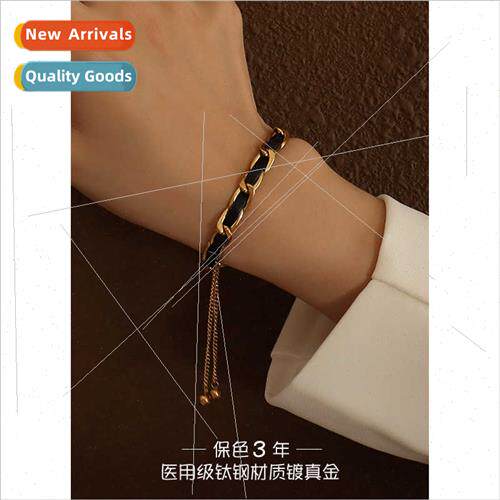 Handmade Leather Cord Braided mple Tassel Chain Beads Pull-O