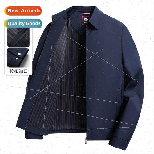 2023 new lapel solid color jacket dad jacket business casual