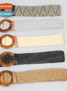 2019 Retro Stchy Belt Women Fashion Round Buckle Stchy Braid