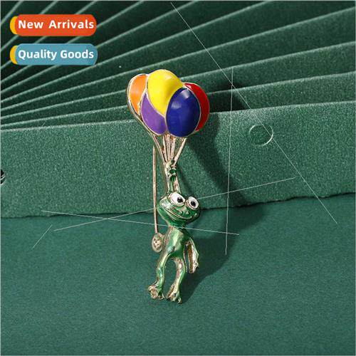Japan Korea ins hot air balloon frog cute brooch colorful ba