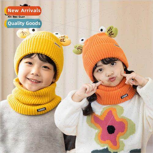 2119 winter children hat scarf set warm ear protection woole