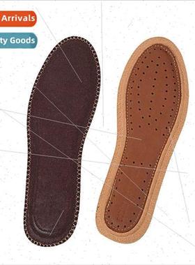 Cowhide bamboo charcoal insole women men breathable sweat sp