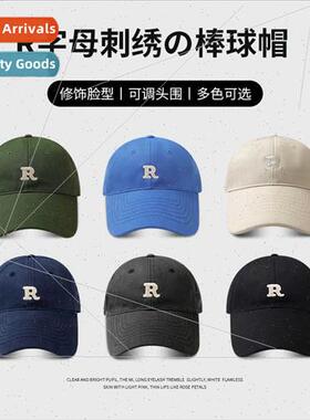 Korean ins embroidery R letters sunscreen duck tongue cap ch