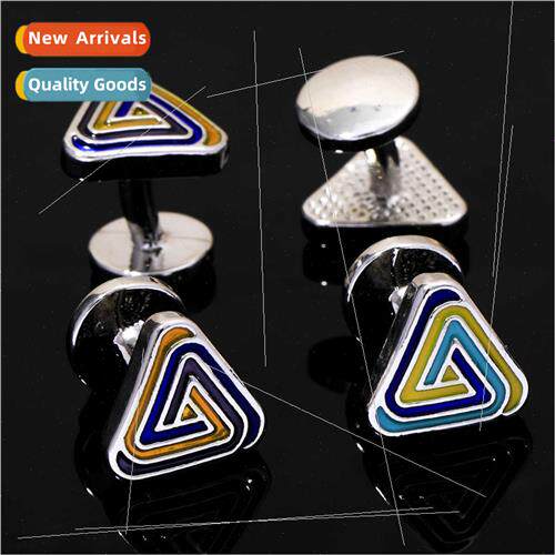 triangle cufflinks business casual oil drop French cuffs men