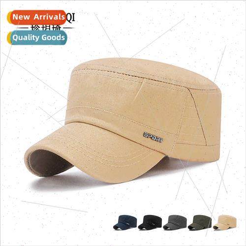 New metal label SPORT letters men flat cap youth cotton suns