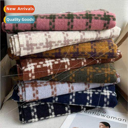 Double-sided imation cashmere bird-eye tassel plaid scarf sc
