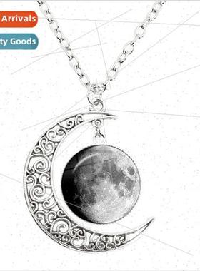 New Full Moon Earth Solar System Planets Moon Necklace Dome