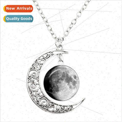 New Full Moon Earth Solar System Planets Moon Necklace Dome