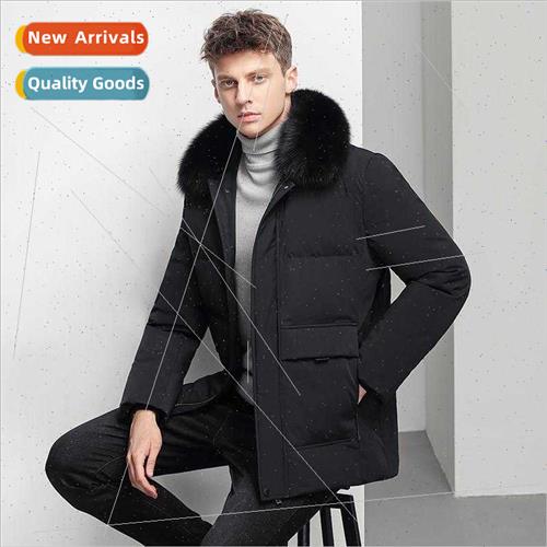 Genuine fox hair down jacket men thickened warm high-grade r