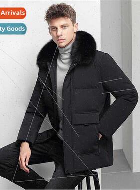 Genuine fox hair down jacket men thickened warm high-grade r