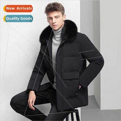 Genuine fox hair down jacket men thickened warm high-grade r